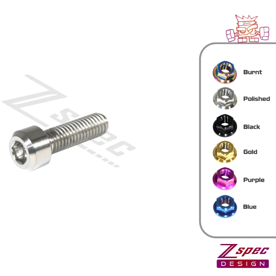 ZSPEC M6-1.0x20mm Titanium Metric SHSC Fastener/Bolt, Socket Cap, Sold per Each