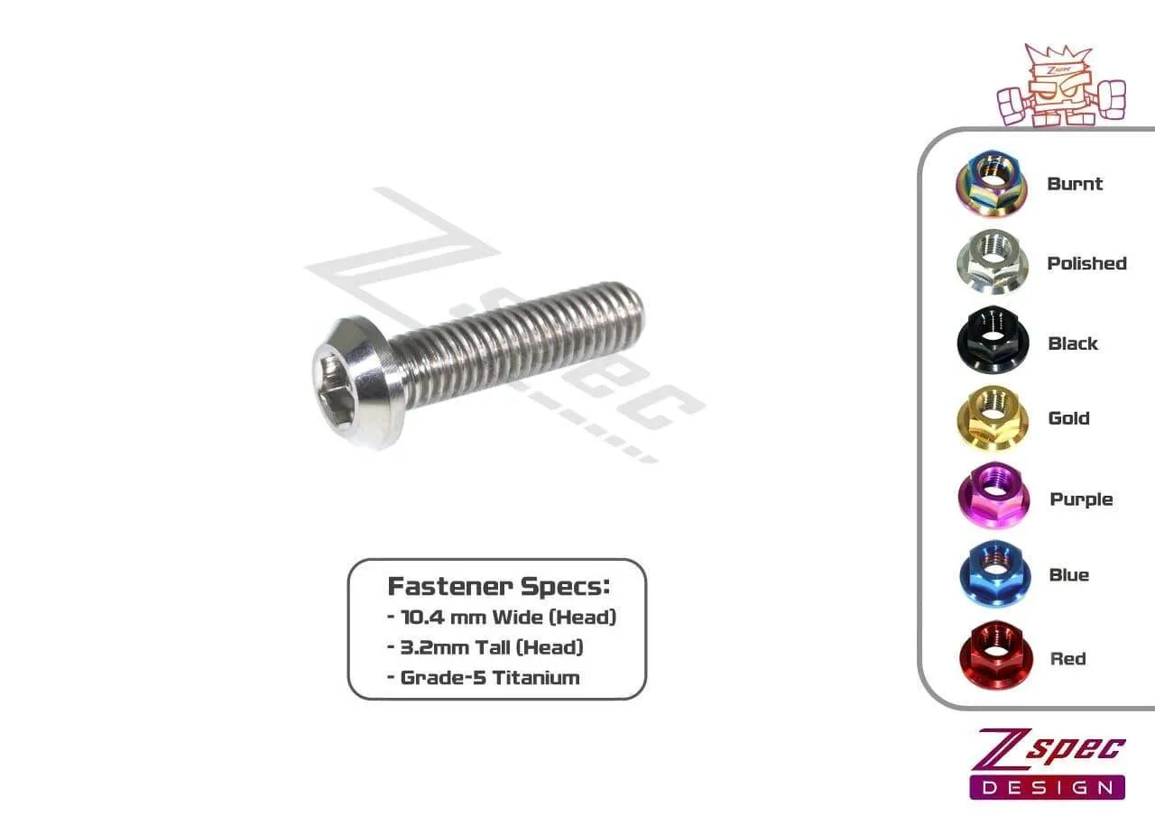 ZSPEC M6-1.0x24mm Dress Up Bolt® Fastener, Angled Head, Titanium Grade-5, Per Each