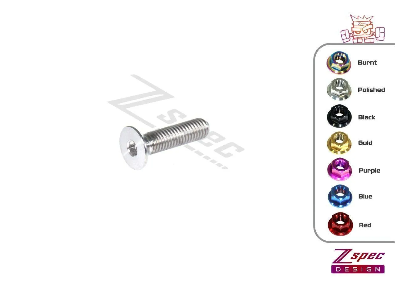 ZSPEC M6-1.0x30mm Flat-Head FHSC Fastener/Bolt, Titanium Grade-5, Per Each