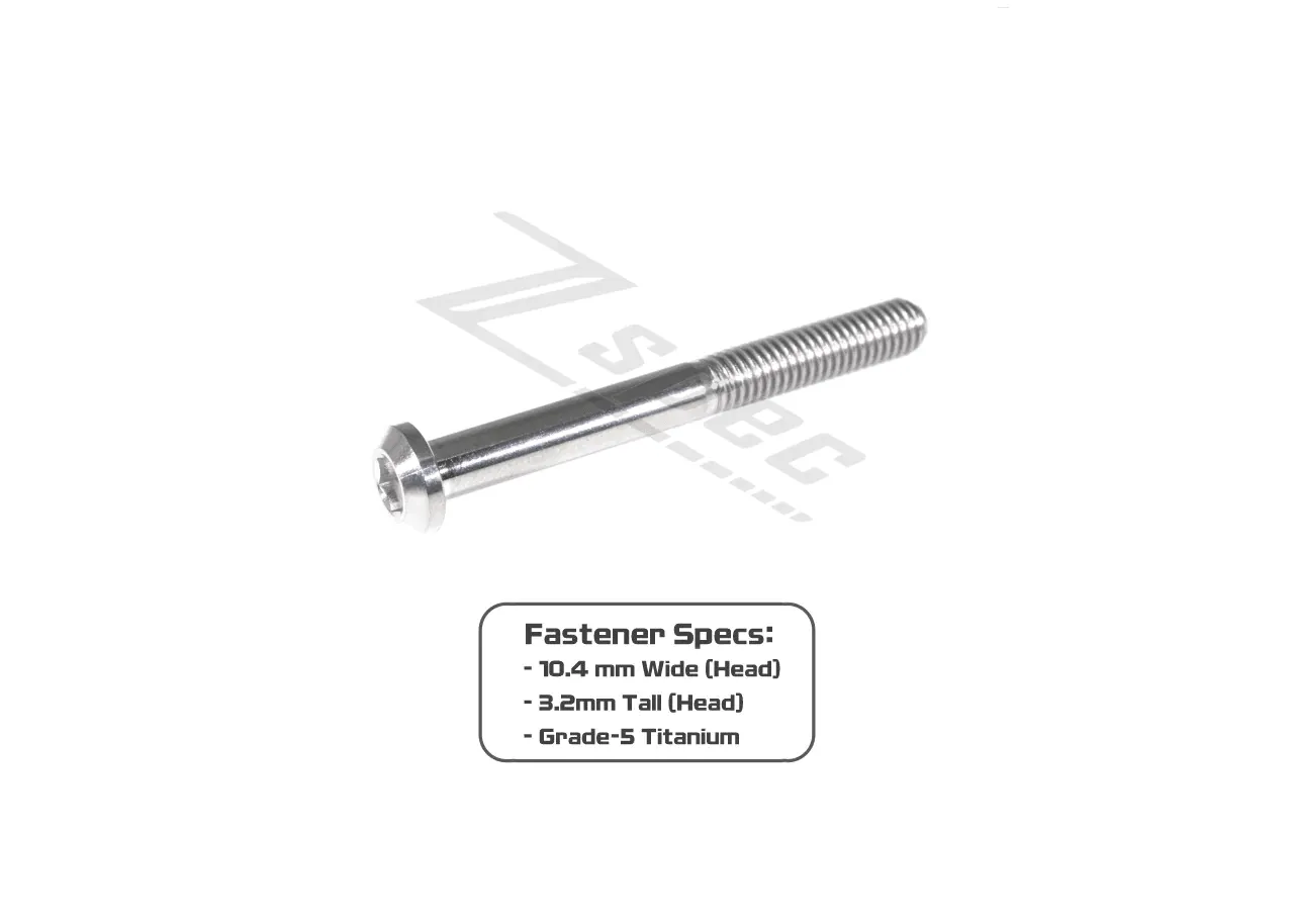 ZSPEC M6-1.0x50mm Dress Up Bolt® Fastener, Angled Head, Titanium Grade-5, Per Each