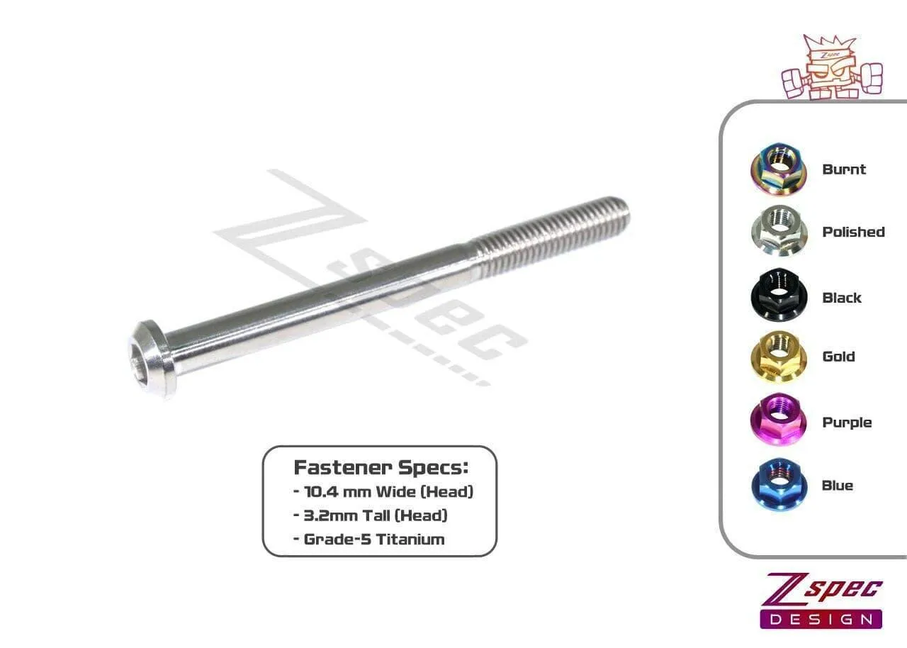 ZSPEC M6-1.0x70mm Dress Up Bolt® Fastener, Angled Head, Titanium Grade-5, Per Each