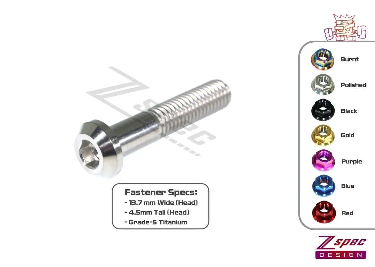 ZSPEC M8-1.25x40mm Dress Up Bolt® Fastener, Angled Head, Titanium Grade-5, Per Each