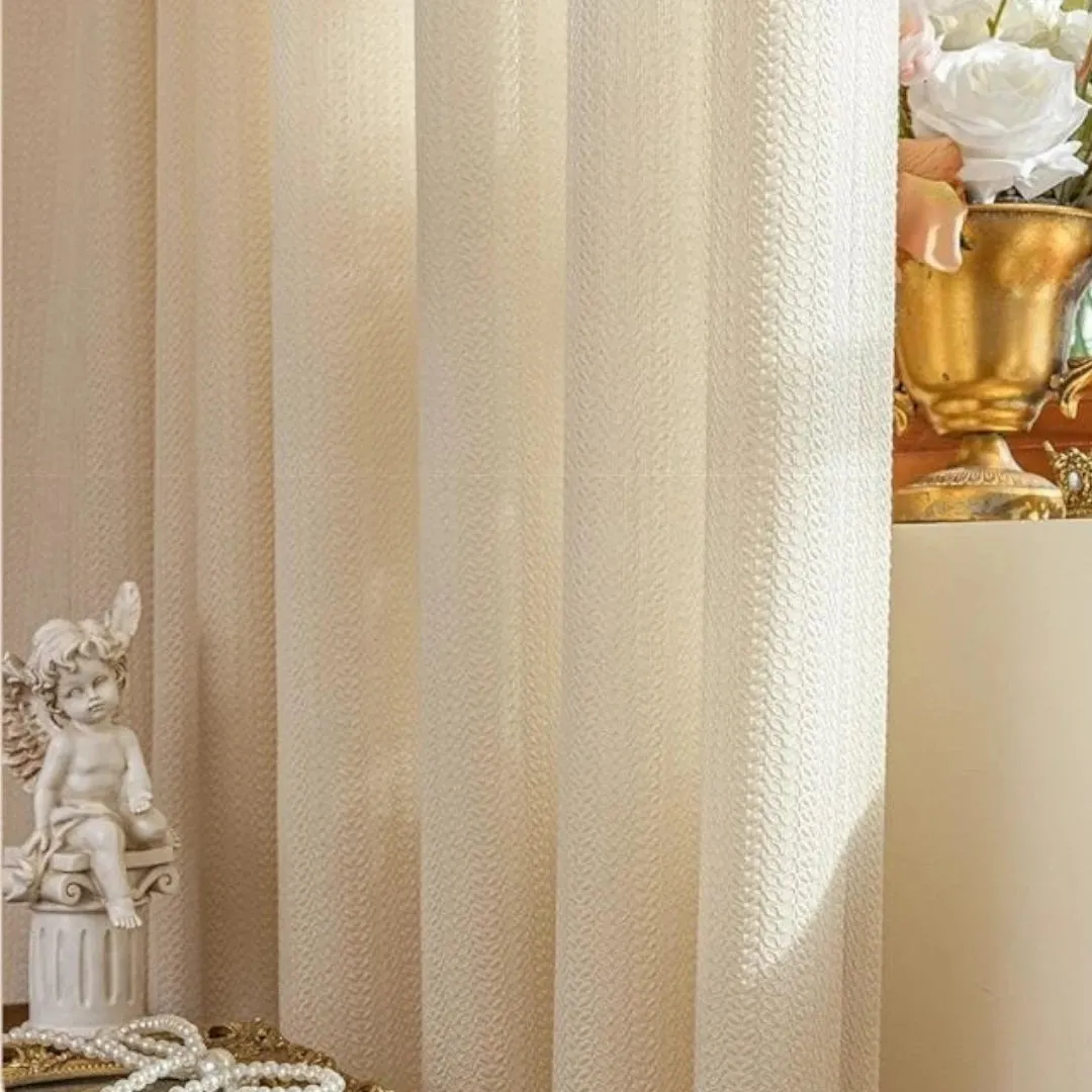 Zuri Polyester Damask Embossed Leaf Custom Privacy Curtain