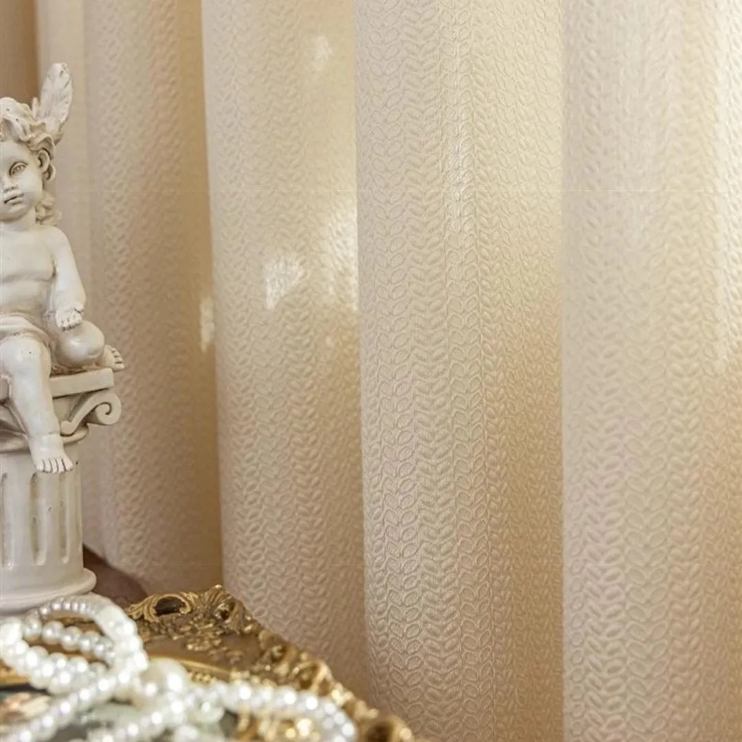 Zuri Polyester Damask Embossed Leaf Custom Privacy Curtain